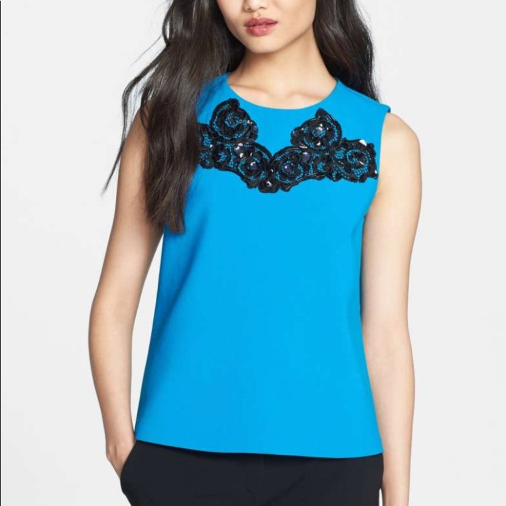 DIANE VON FURSTENBERG embellished lace top